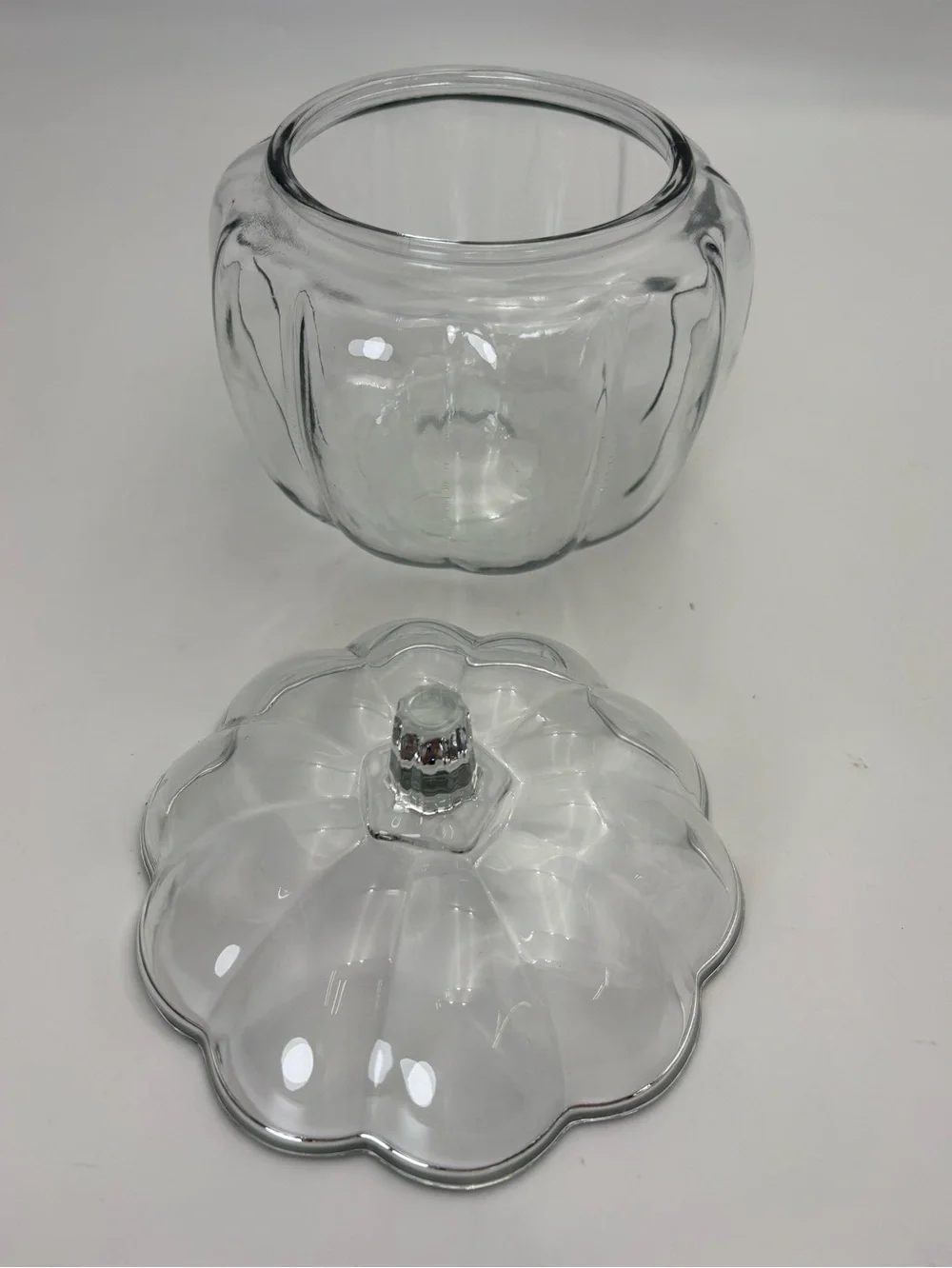 Anchor Hocking Clear Glass Pumpkin Candy Jar with Lid